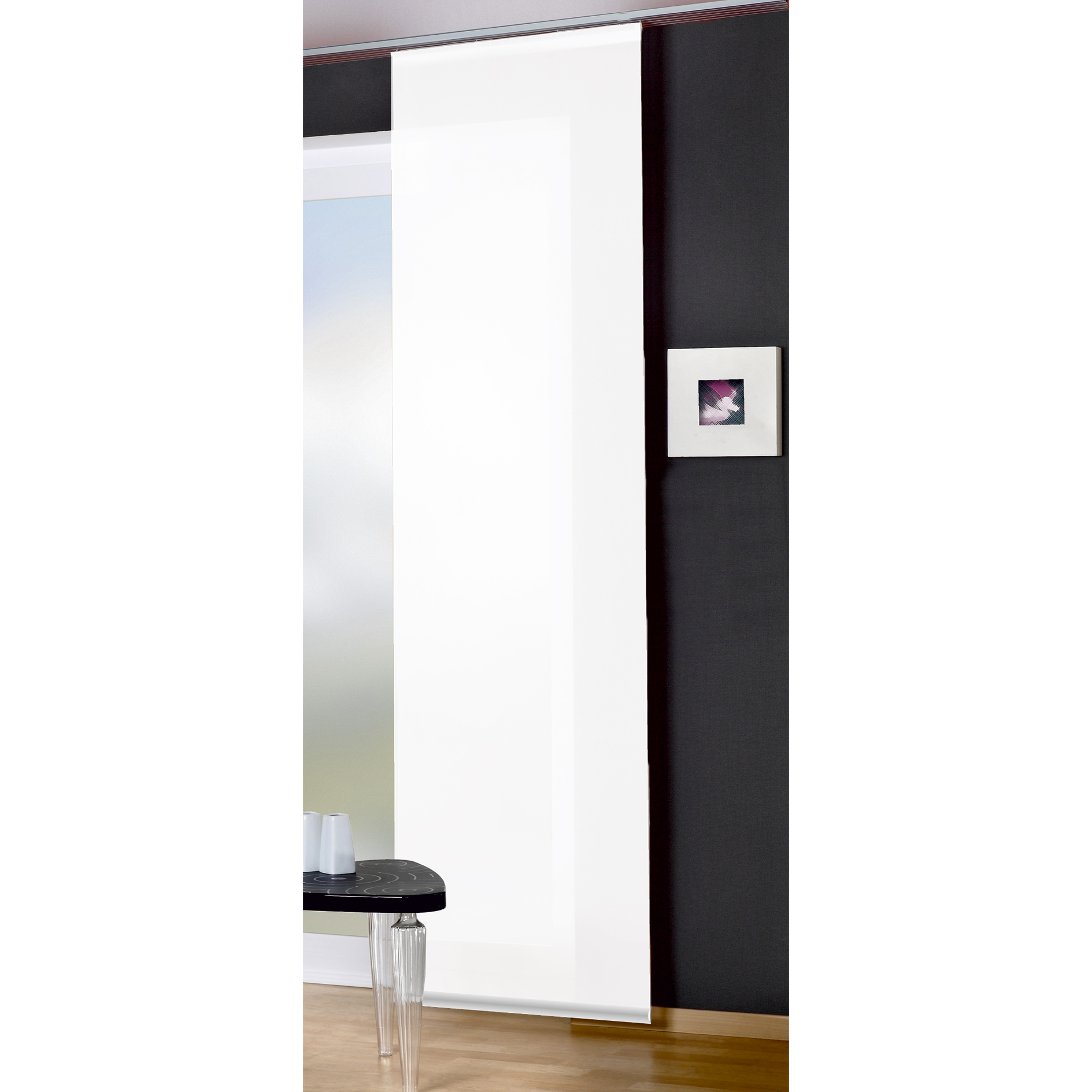 Schiebevorhang ROM - weiß - blickdicht - 60x245 cm