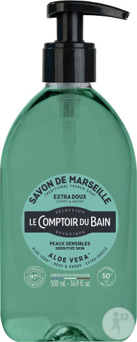 Le Comptoir Du Bain Savon Liquide De Marseille Aloe Vera Peaux Sensibles 500ml