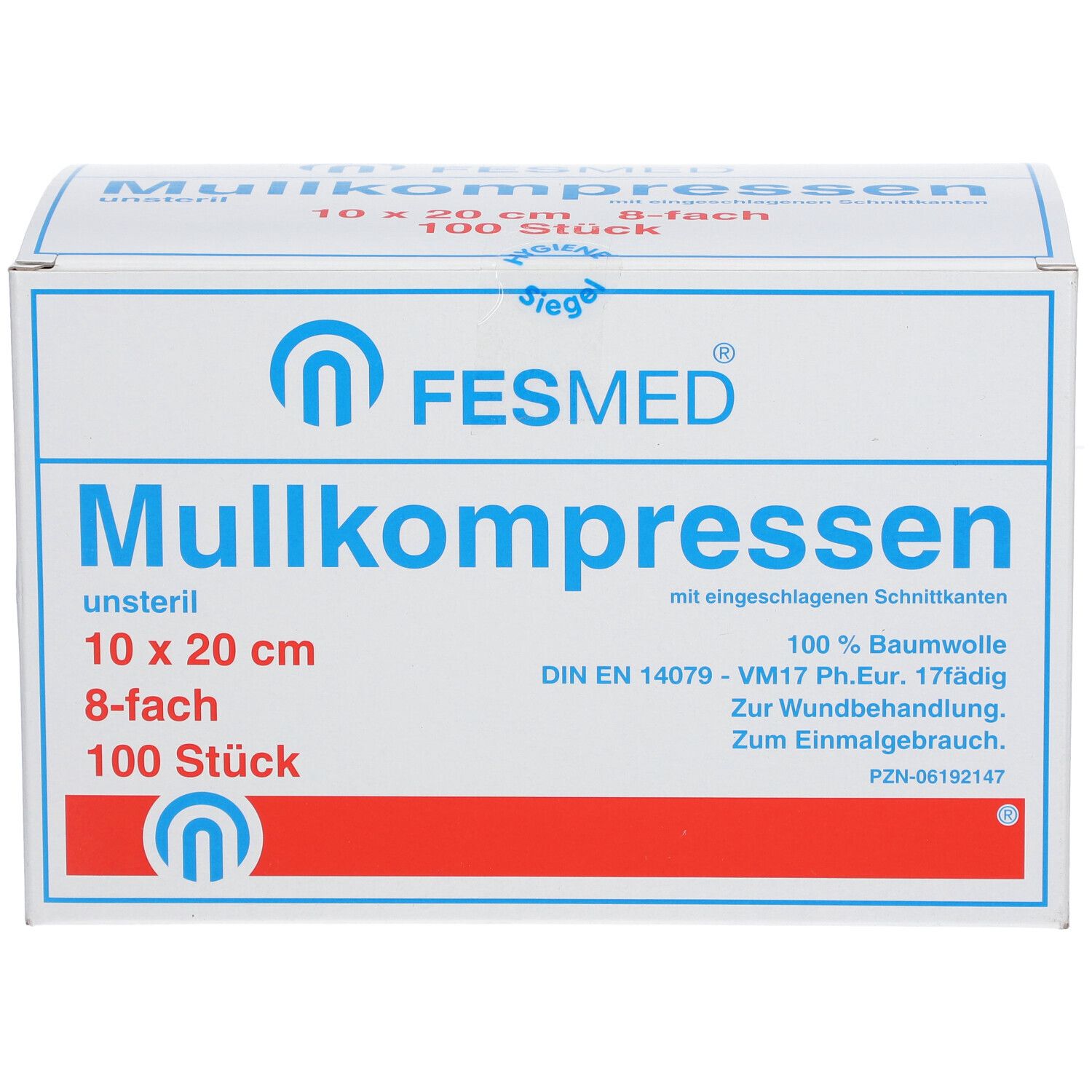 Fedmed Mullkompressen 10 x 20 cm unsteril 8fach