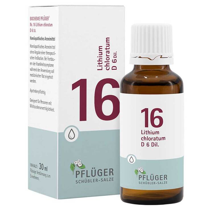 Biochemie Pflüger 16 Lithium chloratum D 6 Tropfen, 30 ml