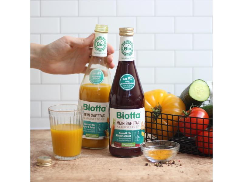 Biotta Säfte Mein Safttag Set 2 x 0.5 l Gemüse- und Obstsaftmischung aus erntefrischen Bio-Früchten