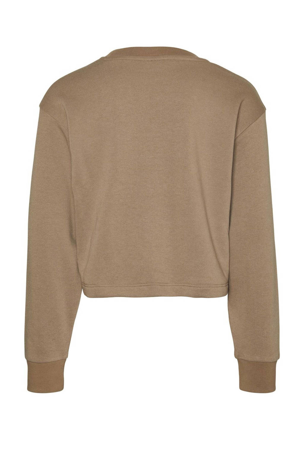VERO MODA GIRL sweater VMMILLIE LINSEY met tekst goudbruin