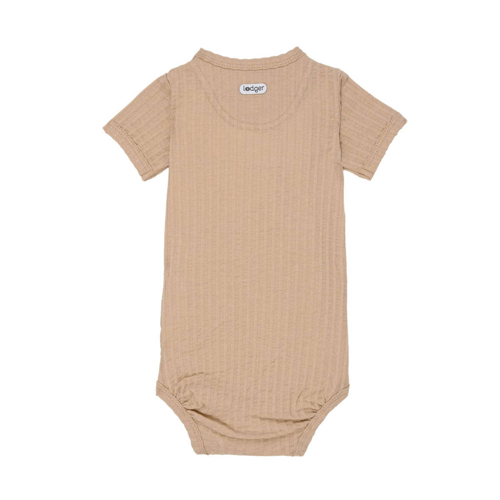 Lodger romper met overslag Seersucker Beige