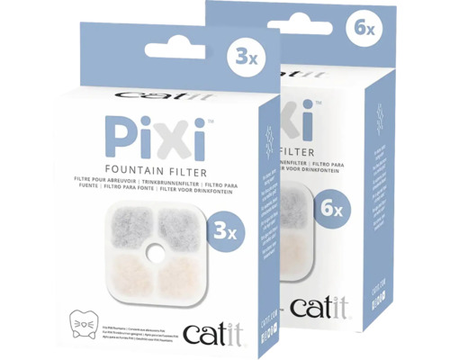 Vervangende filters voor Catit Pixi Fountain drinkfontein, 6-pack, kattenfontein