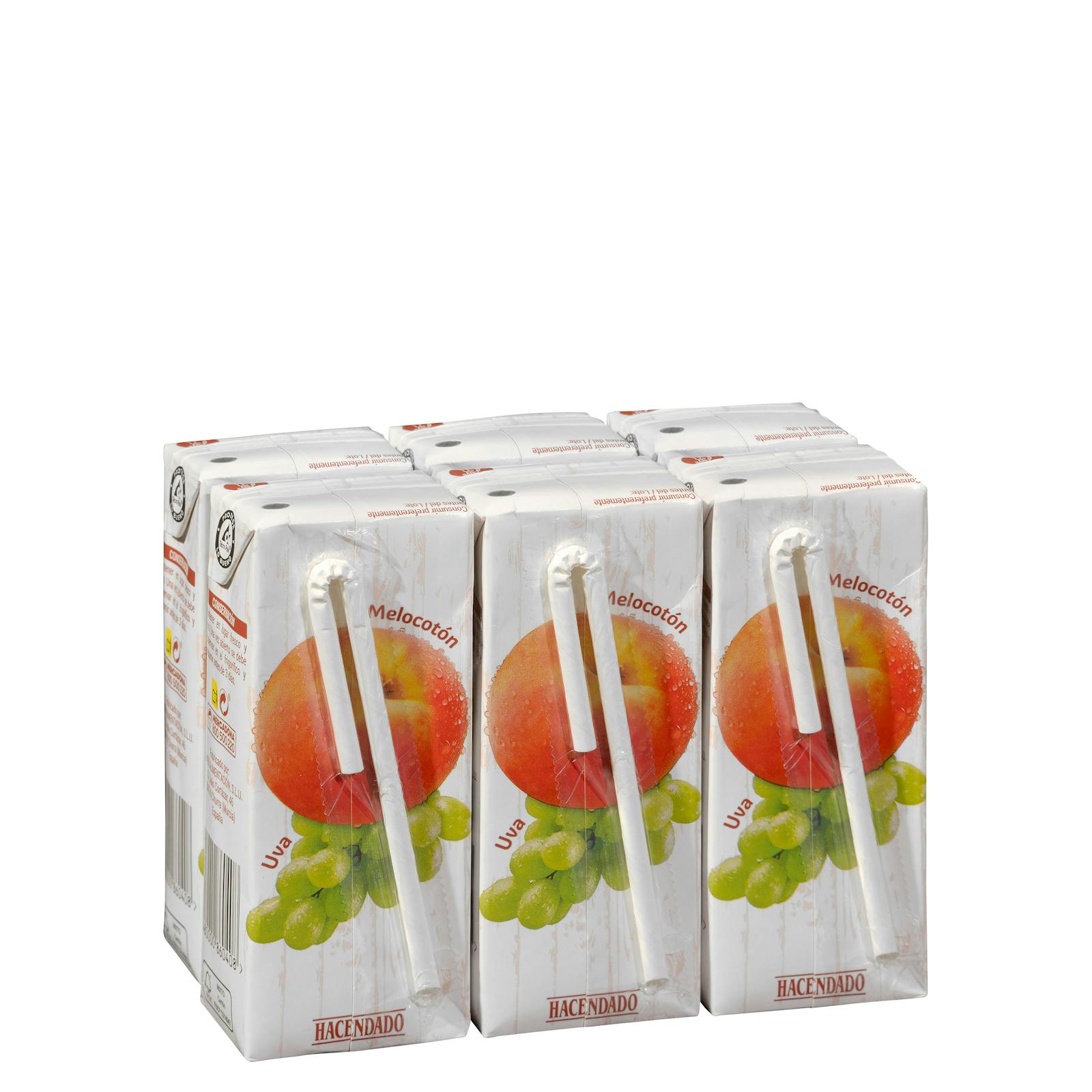 Jus de pêche et de raisin Hacendado