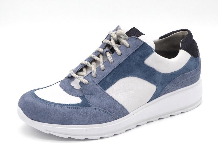 Durea Dames Sneaker 6315-685-2128 Jeansblauw Wit Wijdte H (40)