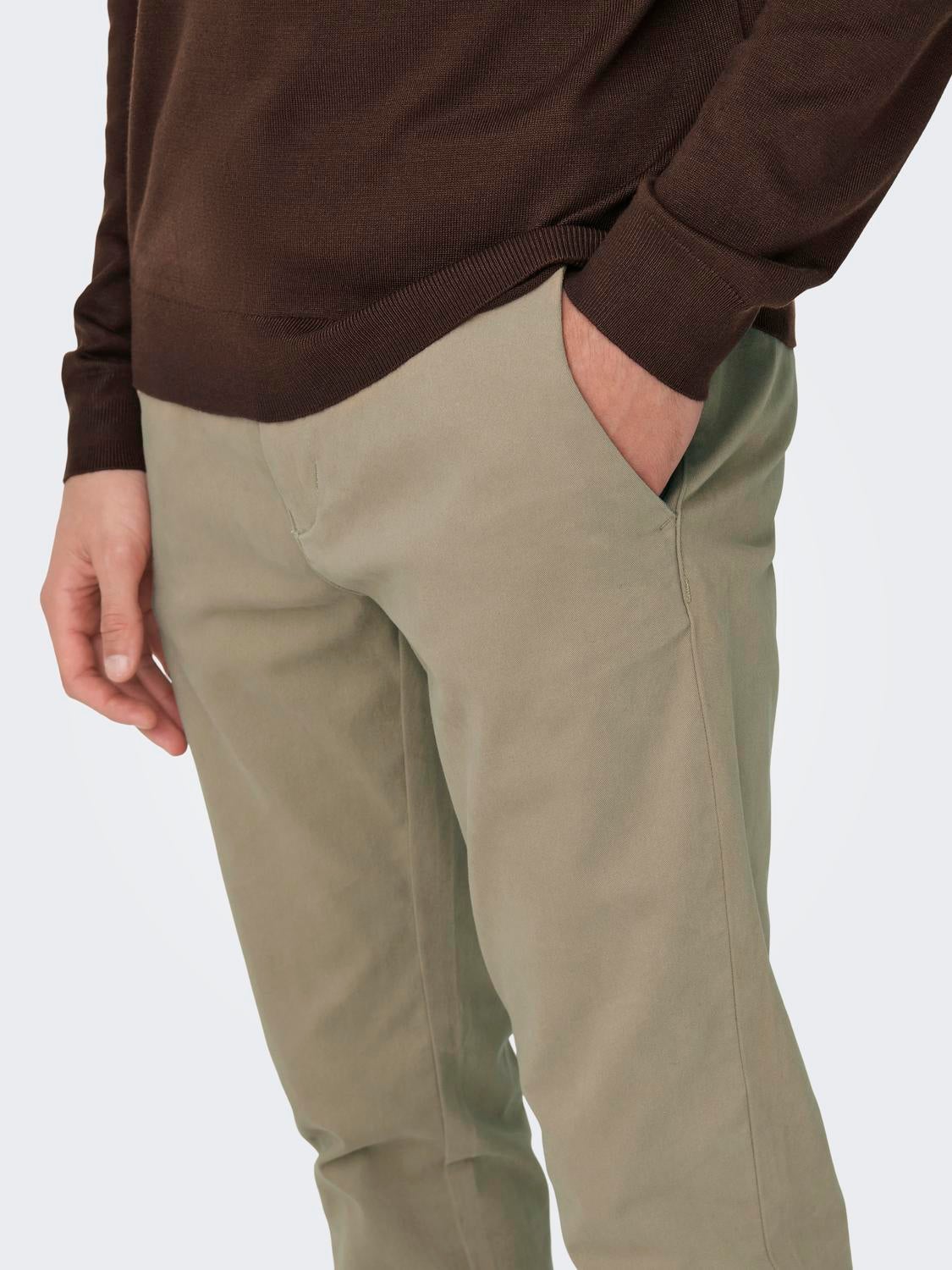 ONSMARK Slim Fit Chino Hose Chinchilla