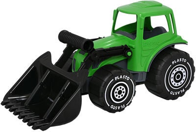 Plasto Traktor Med Frontlaster, Grønn/Svart