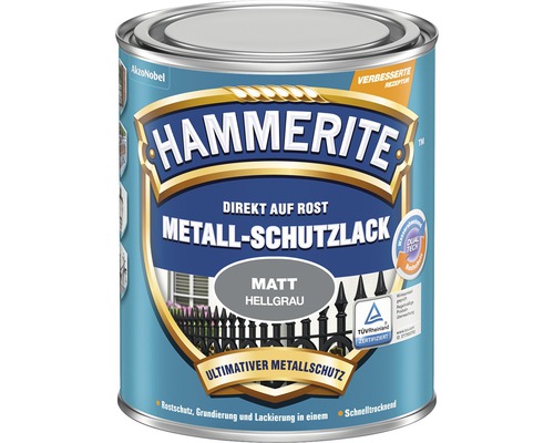 HAMMERITE Metaalbeschermende Verf, Mat Lichtgrijs, 750 ml