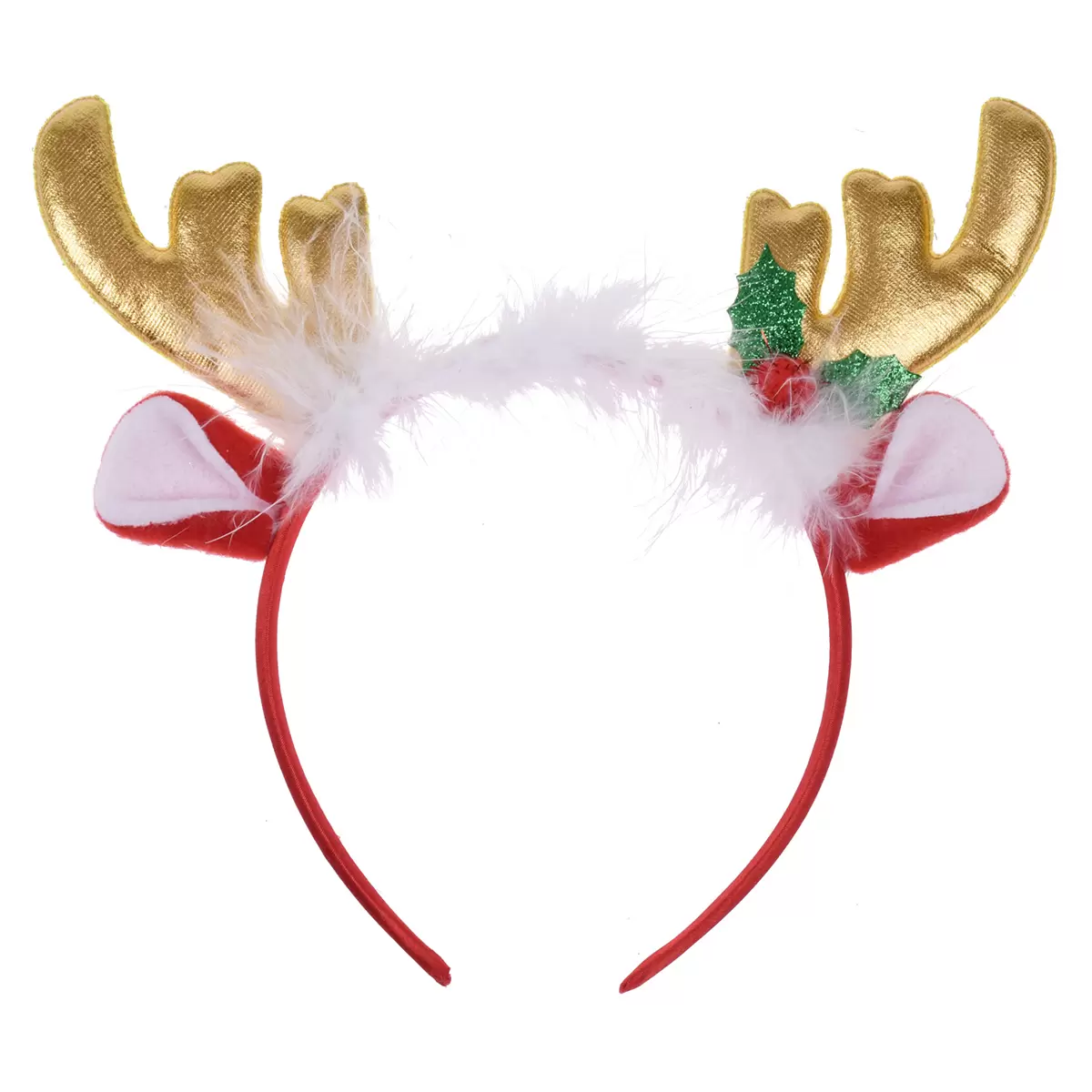 Diadem Rentierohren XMAS gold,rot,weiss