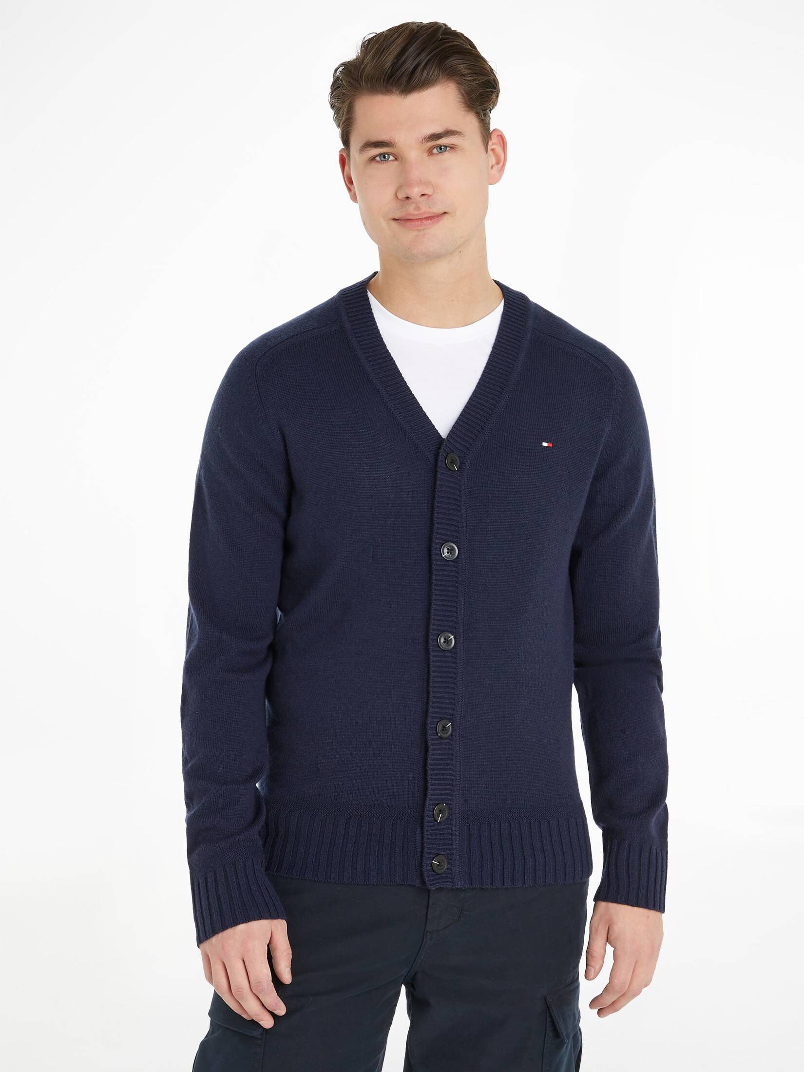Tommy Hilfiger| Herren Strickjacke aus Wolle