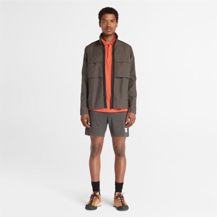 Jaqueta Timberland x Icebreaker de algodão merino para homem na cor cinza escuro.