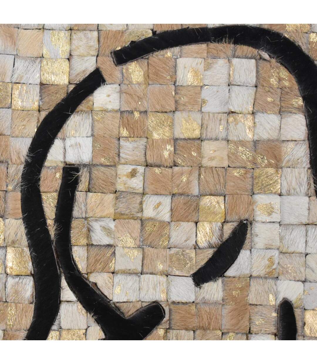 Tableau Fait main WOMEN Beige 51x76 en peau de bête