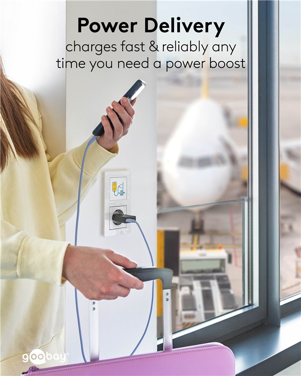 (20W) Slim USB C / USB A GaN Ladegerät Netzteil Power Delivery / Quick Charge (75729) - Schwarz