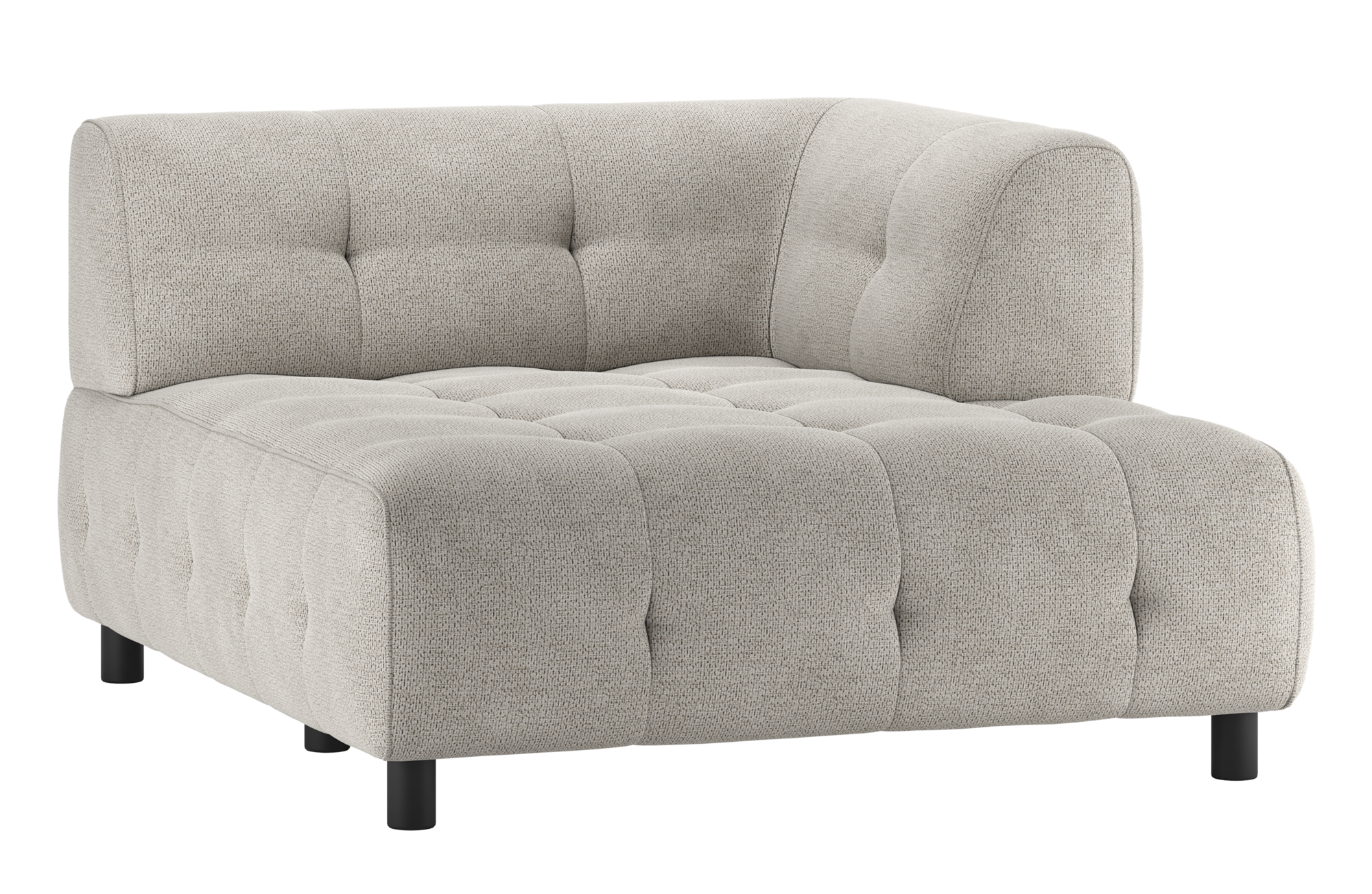 WOOODS 1,5-zits chaise longue met arm rechts Louis - Chenille Louis 1,5-zits chaise longue met arm rechts Chenille - Powder