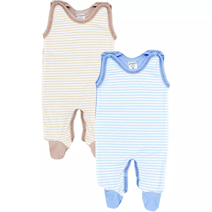 TupTam Baby Strampler Gemustert 2er Set beigeblau
