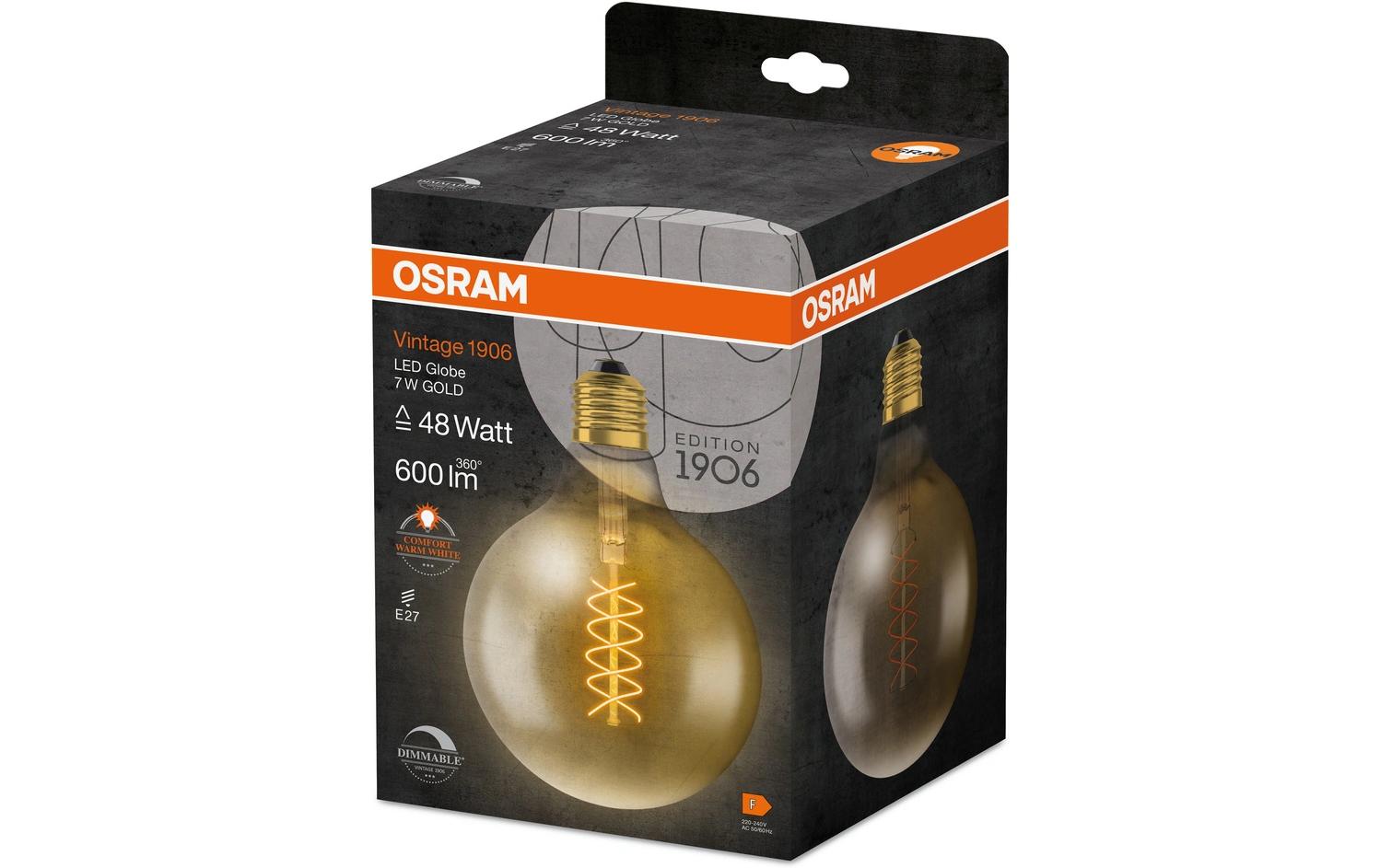Lampe Vintage 1906 Globe, 7W, E27, WarmweissDimmbare LED-Lampen, Vintage-Edition