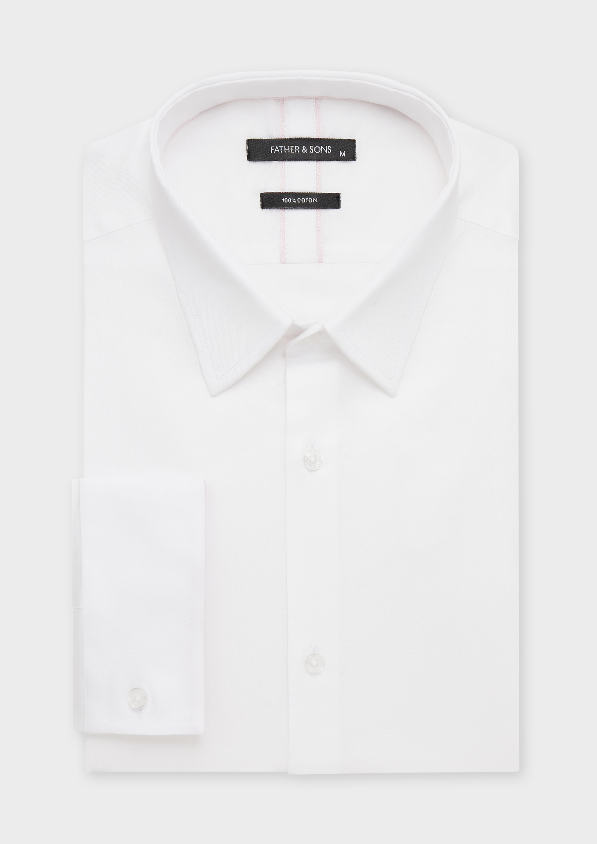 Chemise habillée Slim en coton façonné uni blanc
