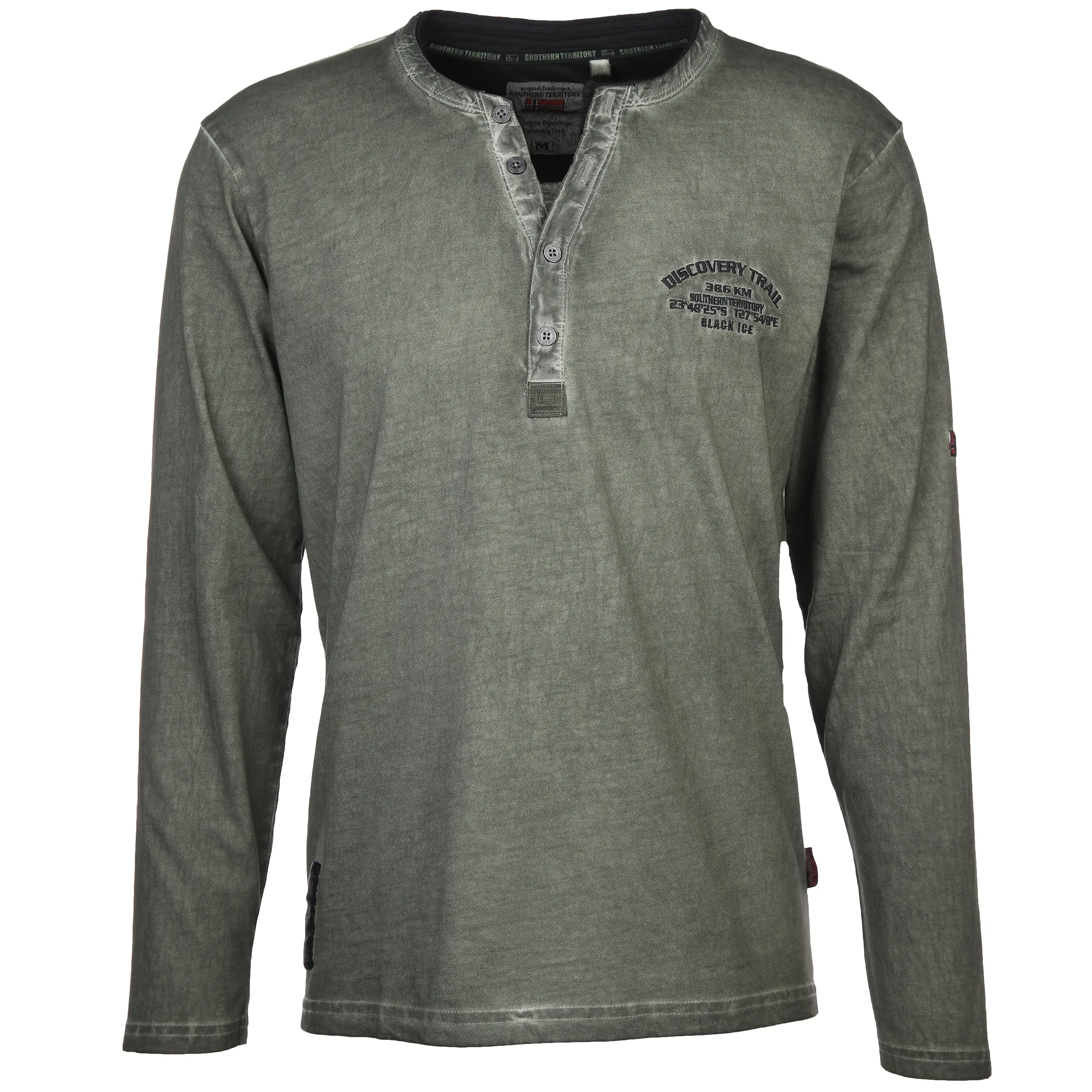 Herren Henleyshirt mit Stickerei