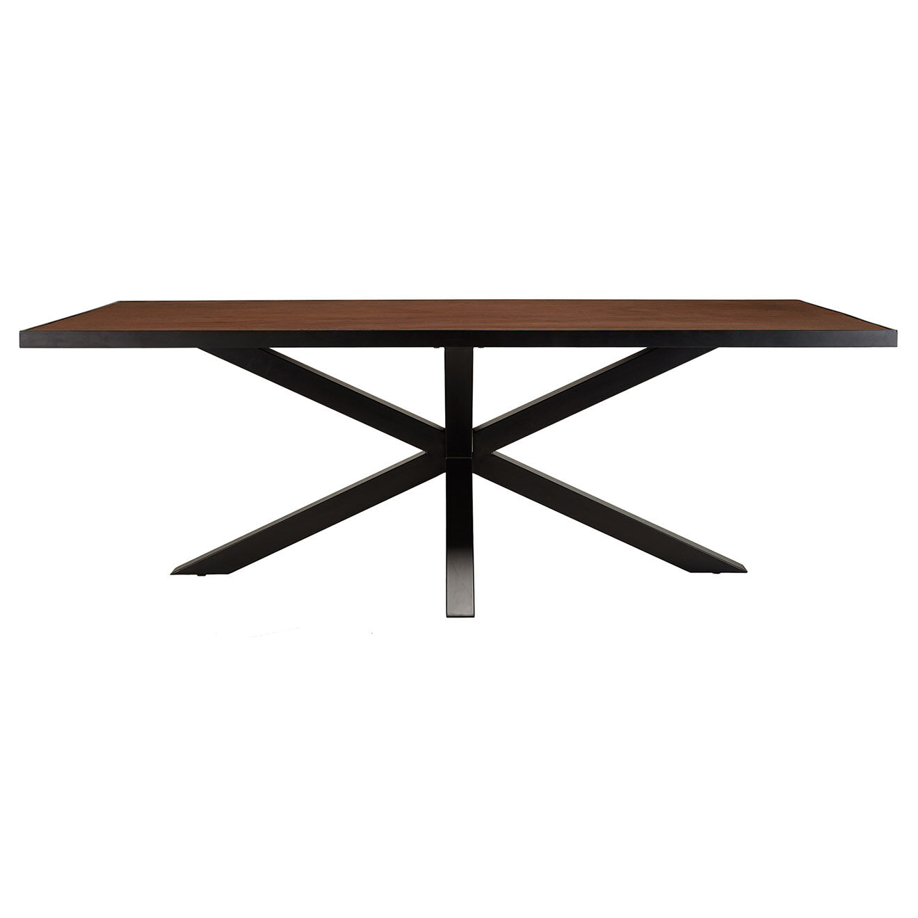 Macabane Table à manger effet pierre Basile bois/noir - 220x110x76 cm