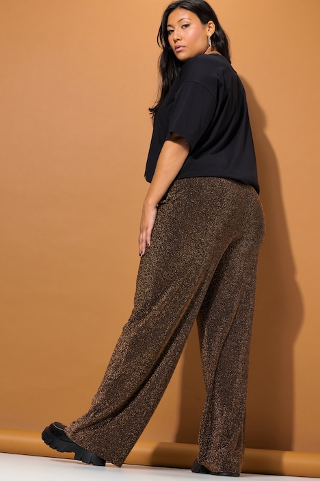 Hose, wide Legs, High Waist, Glitzer