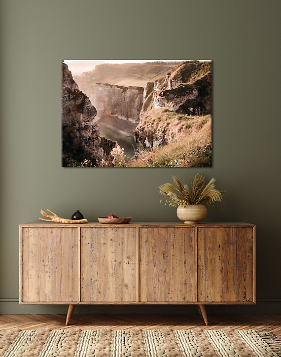 Toile imprimée rochers côtes l.100 x H.140 cm