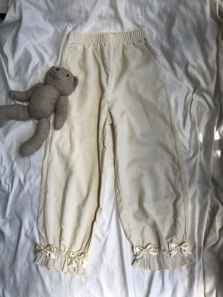 Miu B - Corduroy Harembroek met hoge taille en strik
