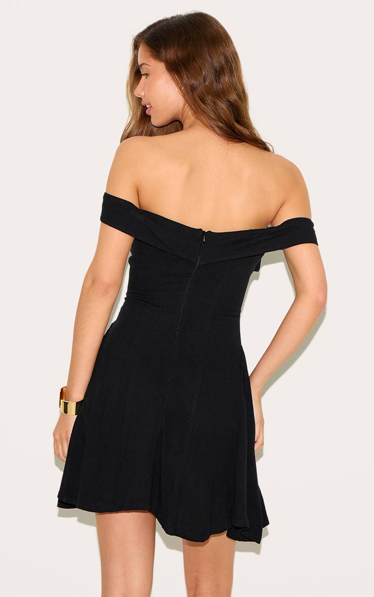 Noir Robe Droite À Épaules Dénudées