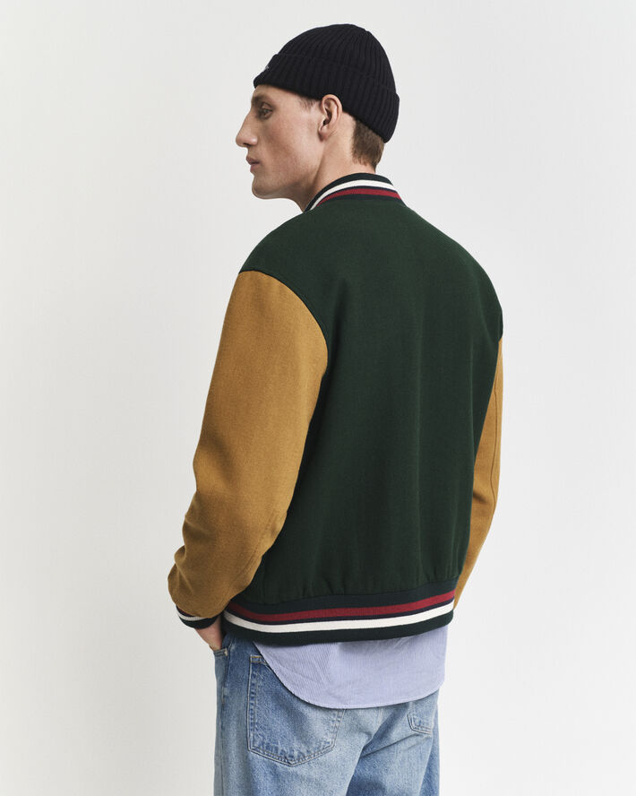 Gant WOOL BLEND VARSITY JACKET Tartan green