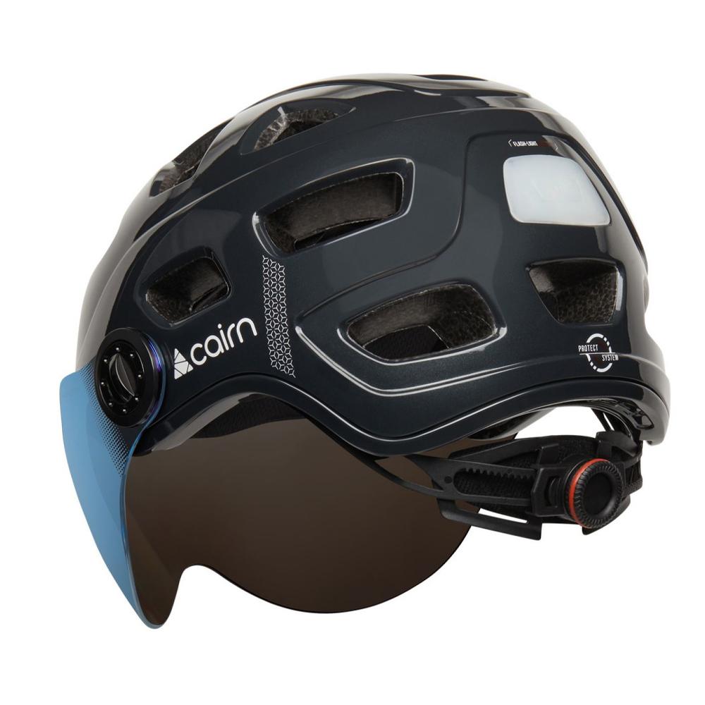 Cairn Casque de Vélo Gris Brillant Adulte Cairn Quartz Visor Led