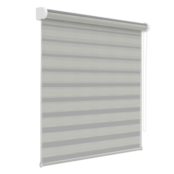 KARWEI duo rolgordijn lichtdoorlatend streep wit/grijs melee (kleurnr. 4404) 140x210 cm (bxh)