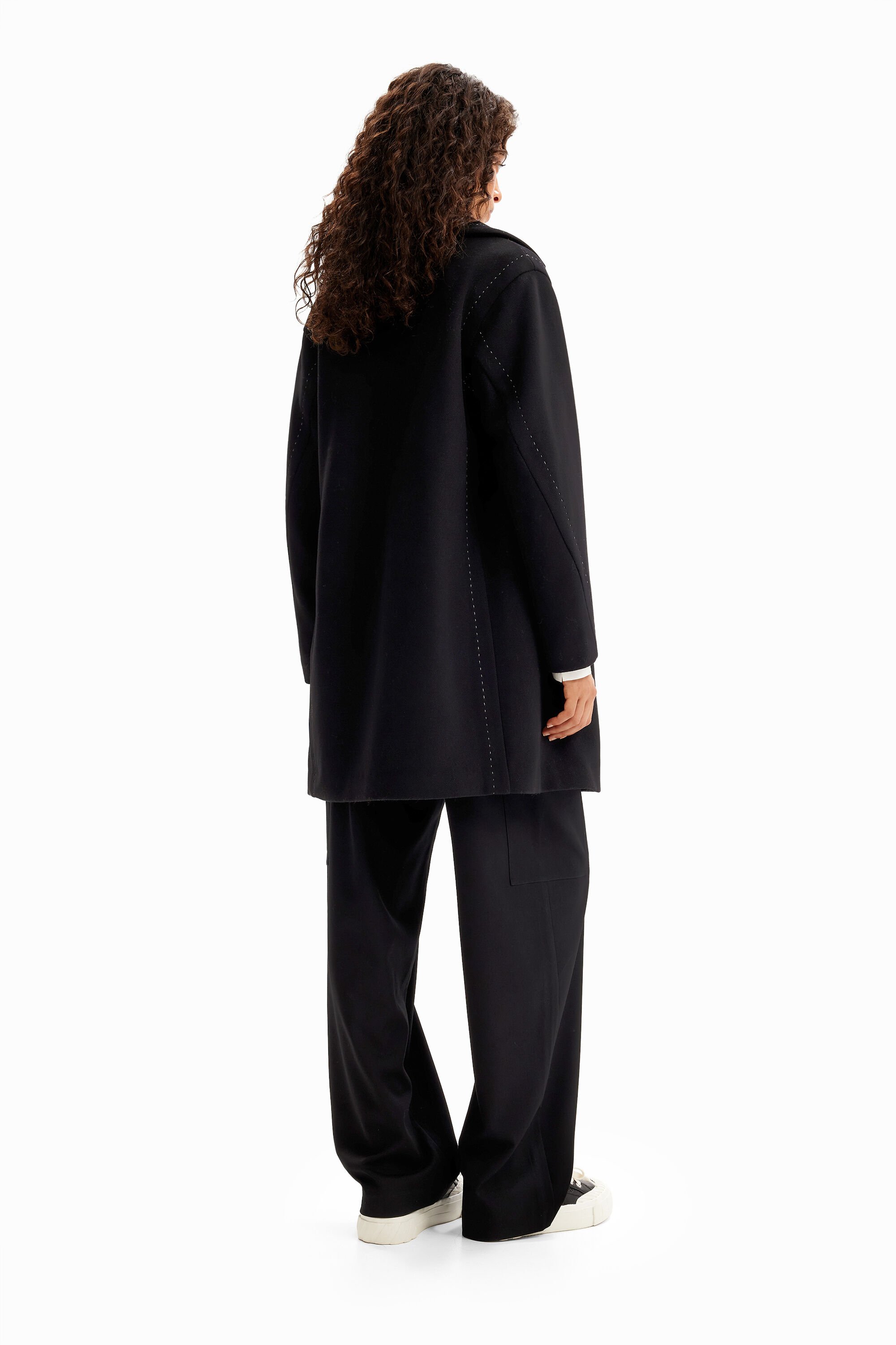 Manteau laine surpiqûres