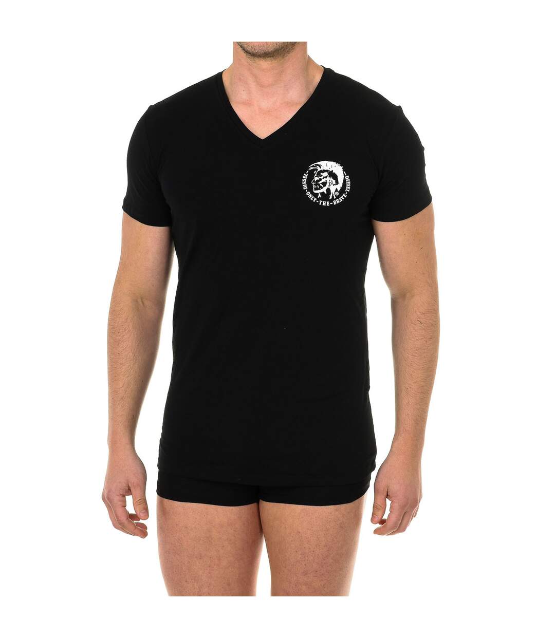 Pack-3 short-sleeved V-neck undershirt 00SHGU-0TANL man