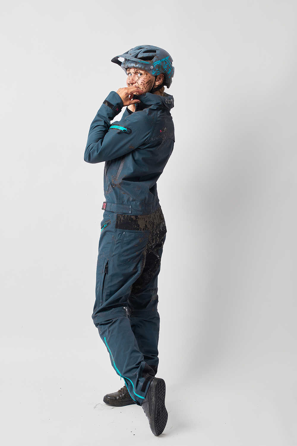 Dirtlej Dirtsuit Core Edition heldragt med lange ben til kvinder Turkis