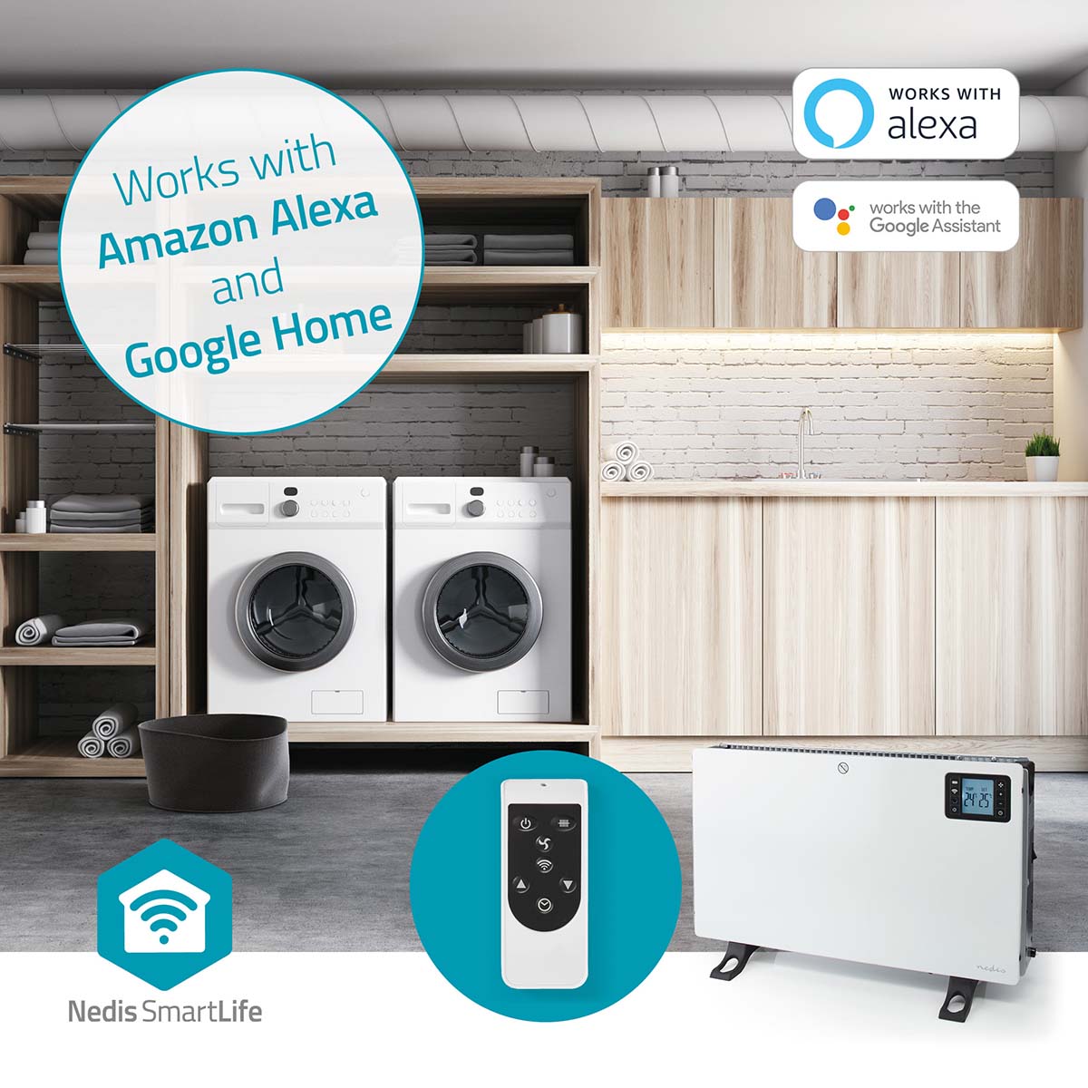 Nedis htco50wtw smartlife convectorkachel - wit