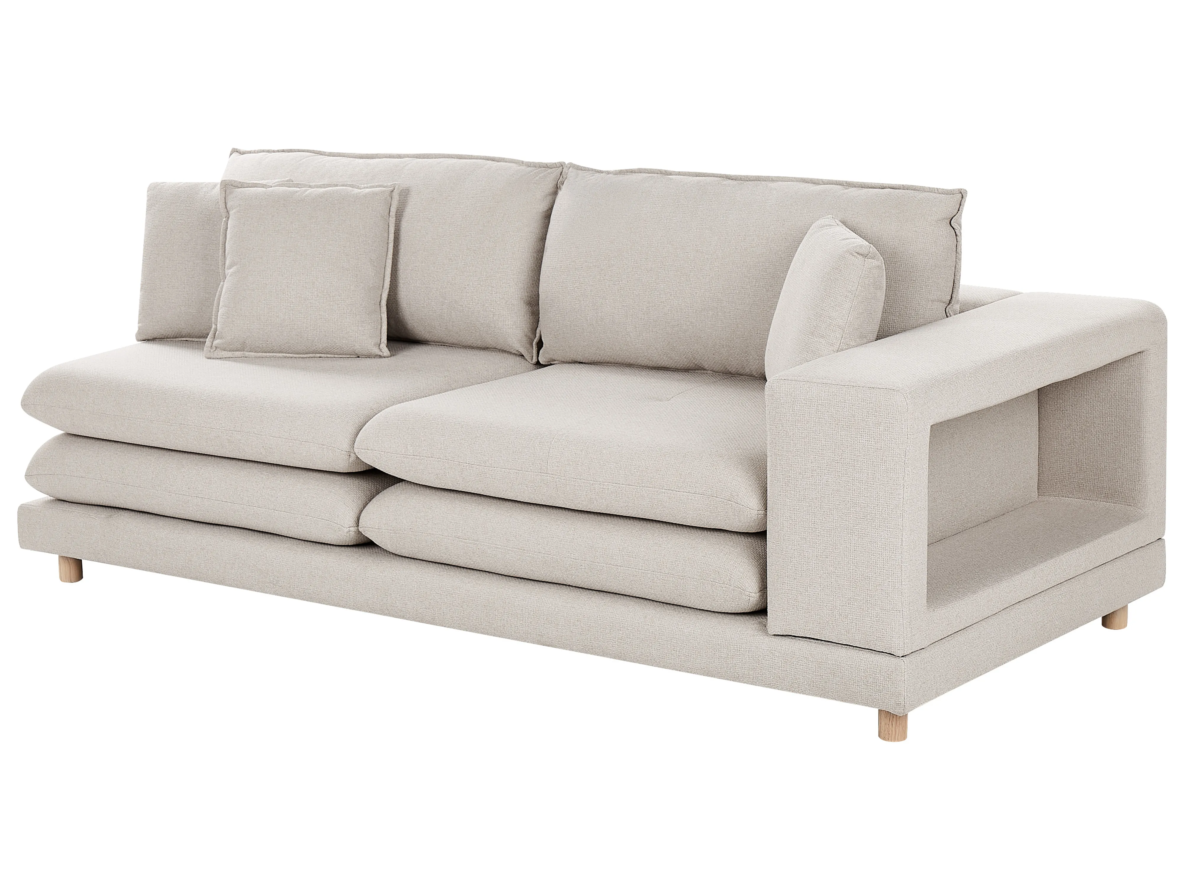 Bank 2-zits HEDEN Stof Beige met kussen