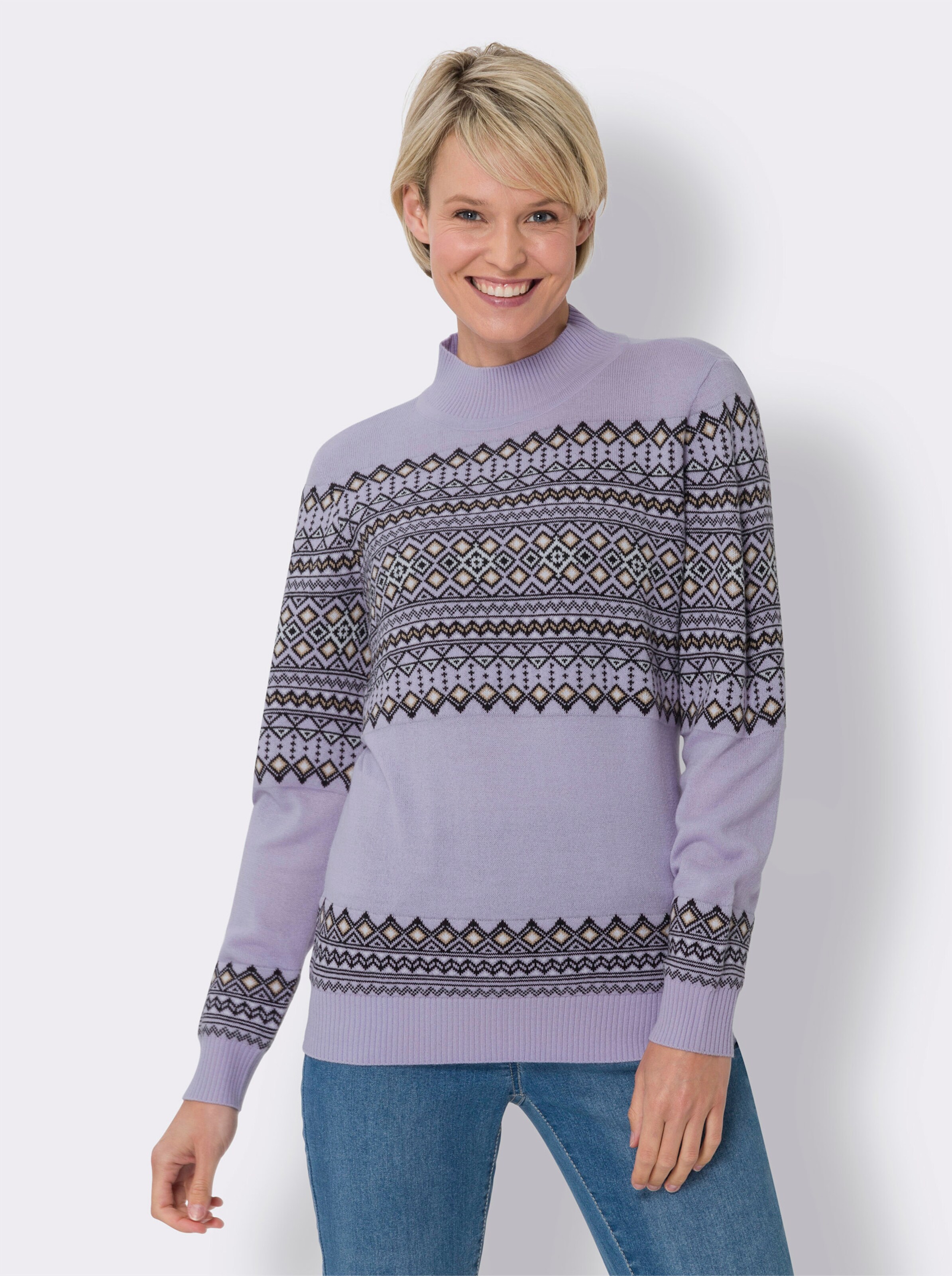 Norwegerpullover in Jacquard-Qualität