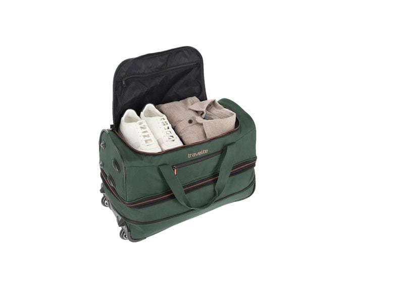 travelite Basics Trolley Reisetasche S erweiterbar, Dunkelg Reisekoffer