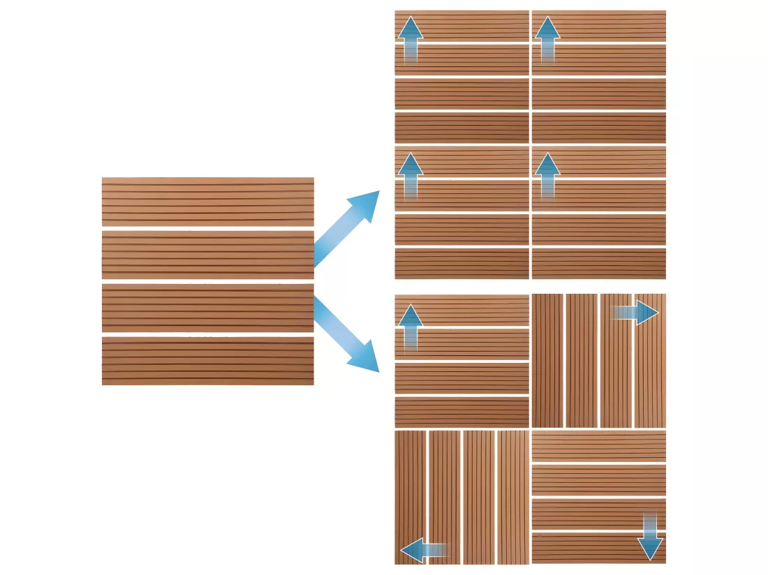 ECD Germany WPC Carreaux 30x30 cm - 44 Pièces par 4m² - avec Aspect Bois - Marron Clair - avec