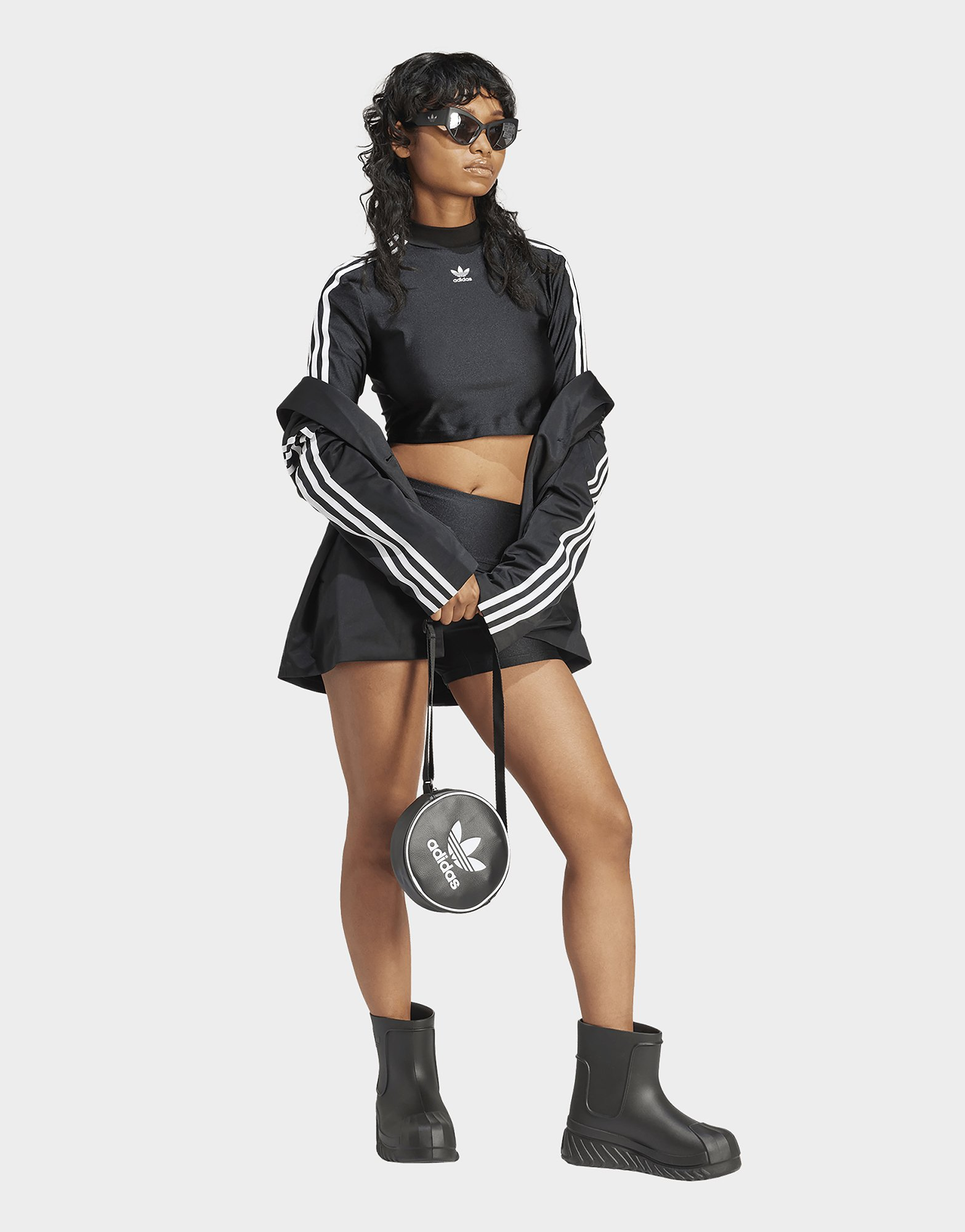 adidas Originals T-shirt Cropped manches longues 3 bandes