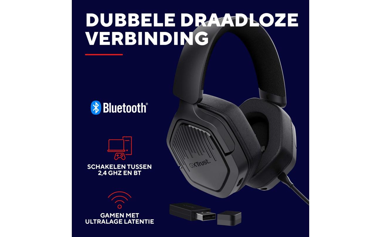 Trust GXT493 Carus Wireless Headset Zwart