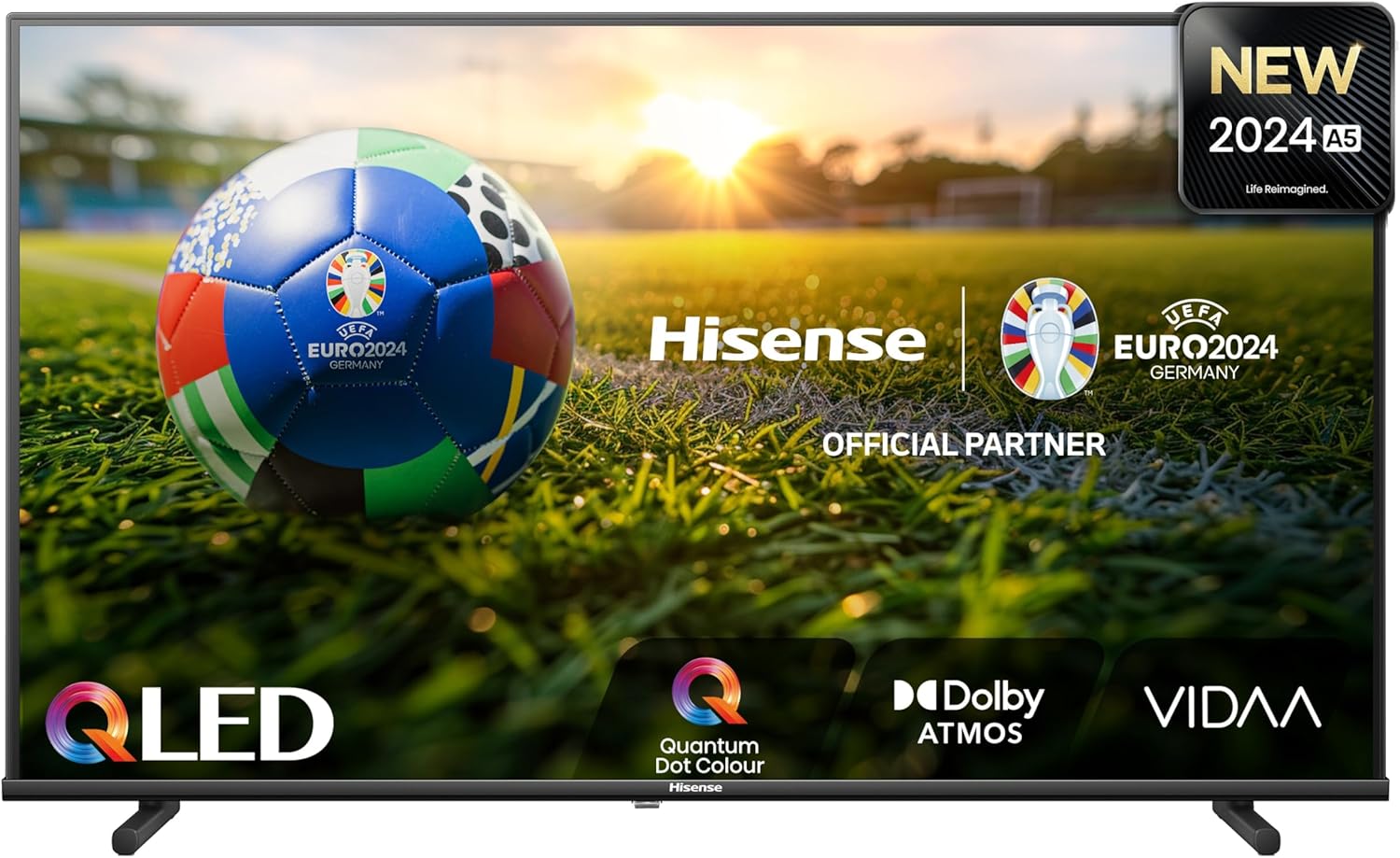 Hisense 40A5NQ 101cm (40 Zoll) QLED Fernseher Full HD, Smart TV, Triple Tuner, AI Sports Mode, Dolby Atmos, Share to TV, Duale Positionierung, WiFi, Game & Hotel Modus, Schwarz [2024]