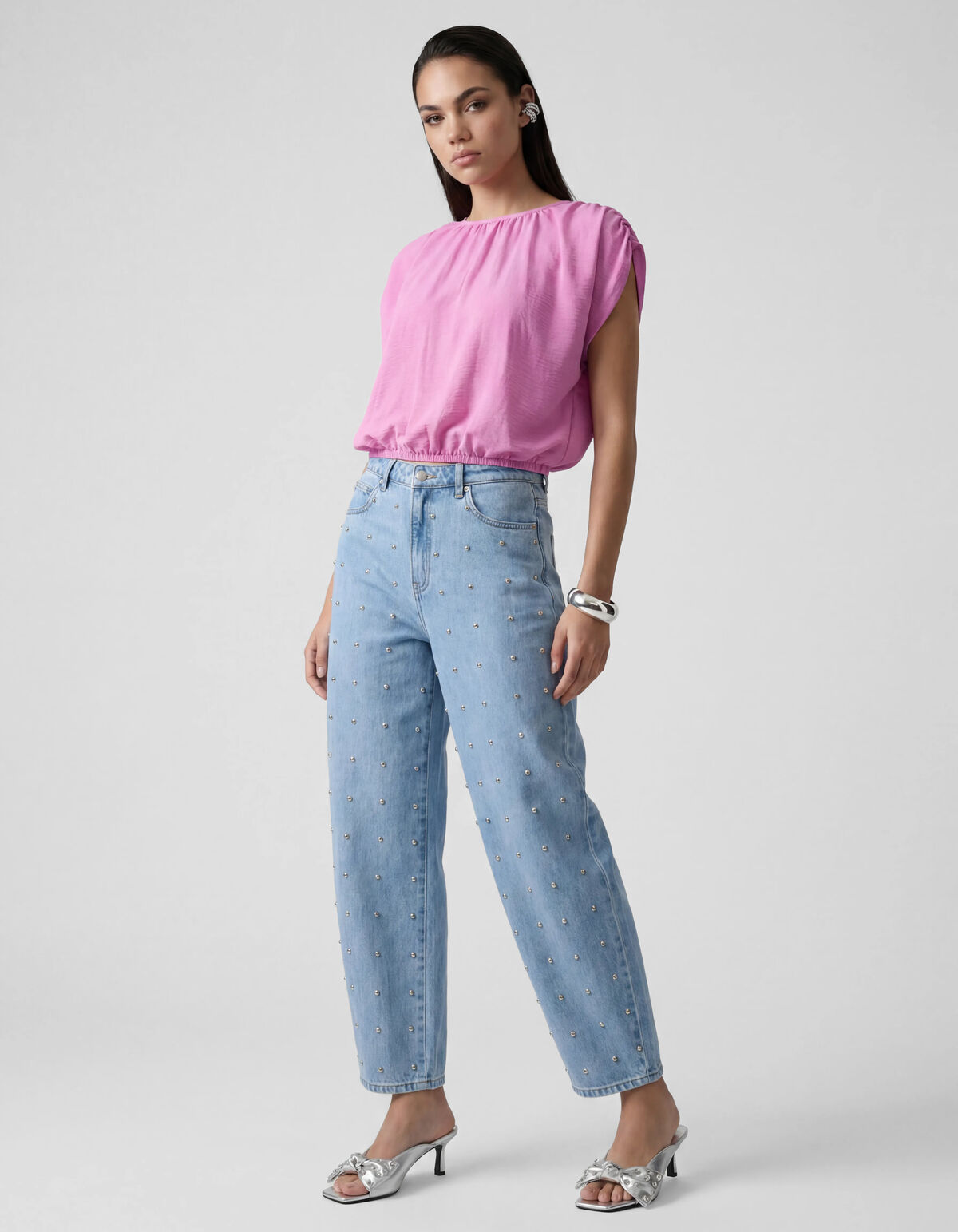 Cropped Twist Top Roze