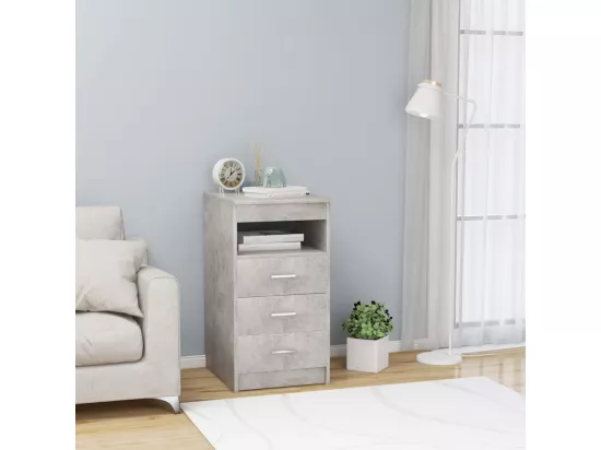 Armoire à tiroirs Gris béton 40x50x76 cm Bois d'ingénierie