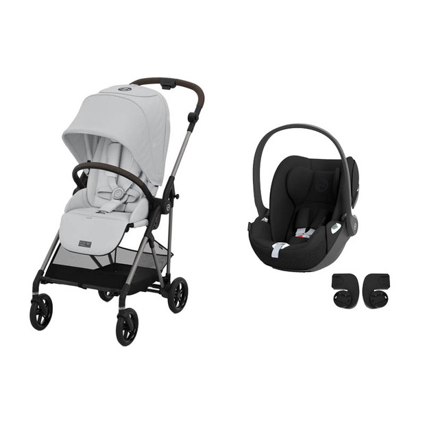 Poussette Duo Melio 4 Fog Grey + Cloud T Sepia Black - CYBEX