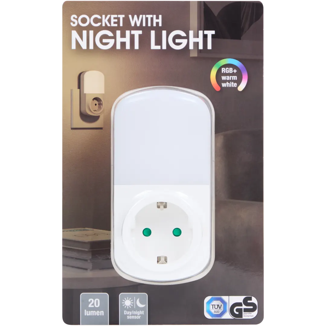 Stekker adapter met nachtlamp 20 lumen