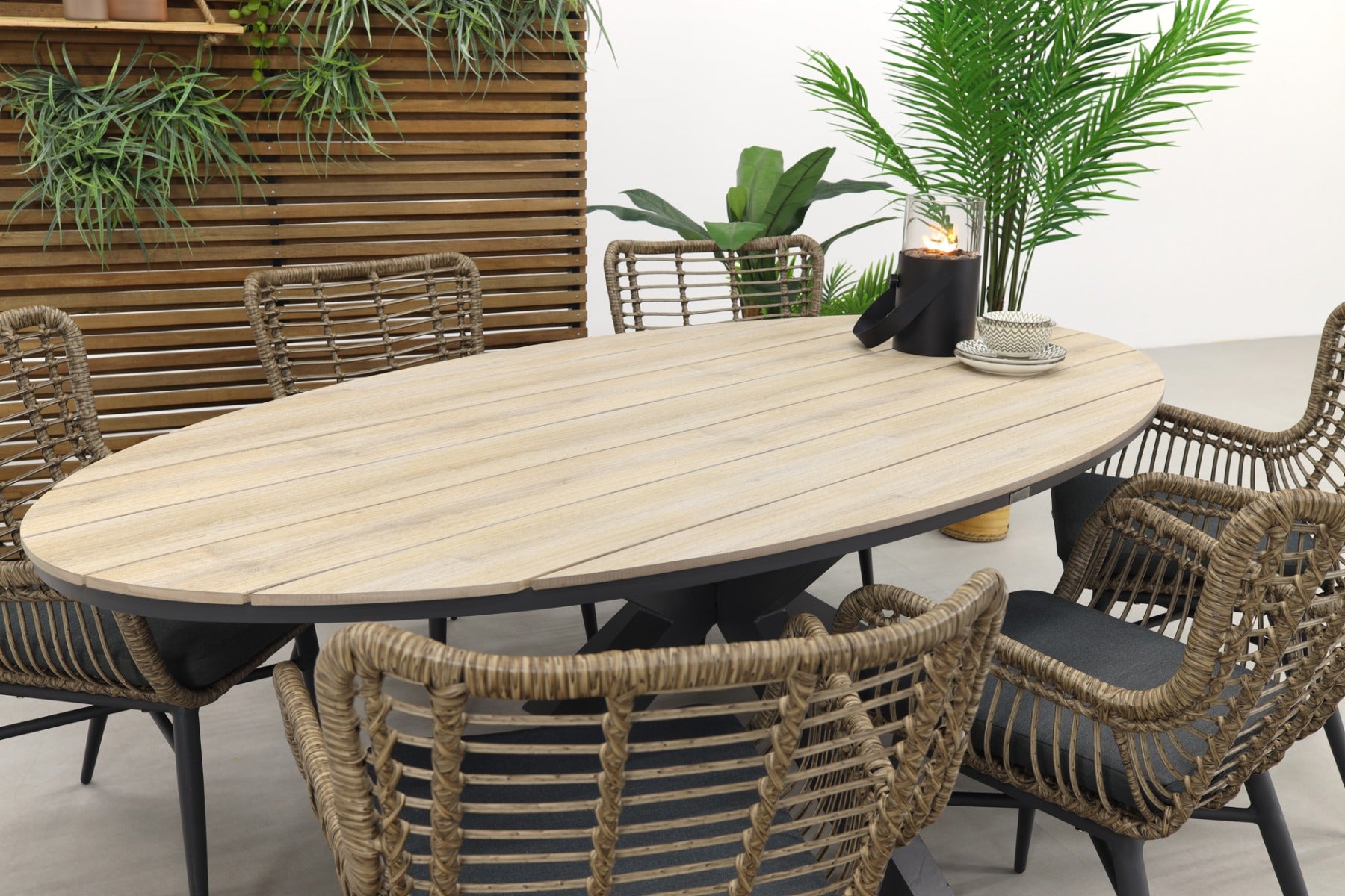 Garden Impressions Jasmine Natural|Edison 220x115 cm. - ovale tuinset