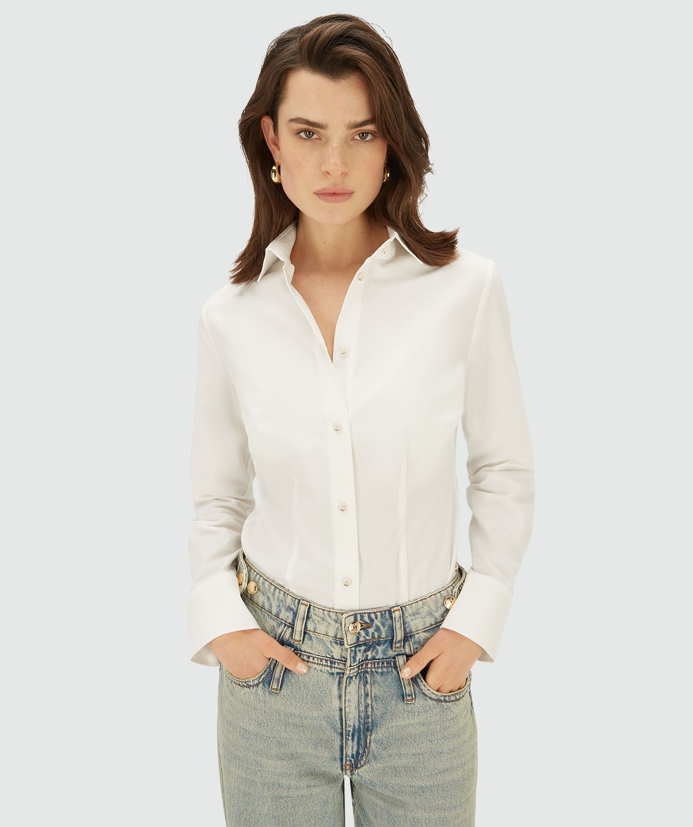 JV-GAEL fitted body blouse - off white