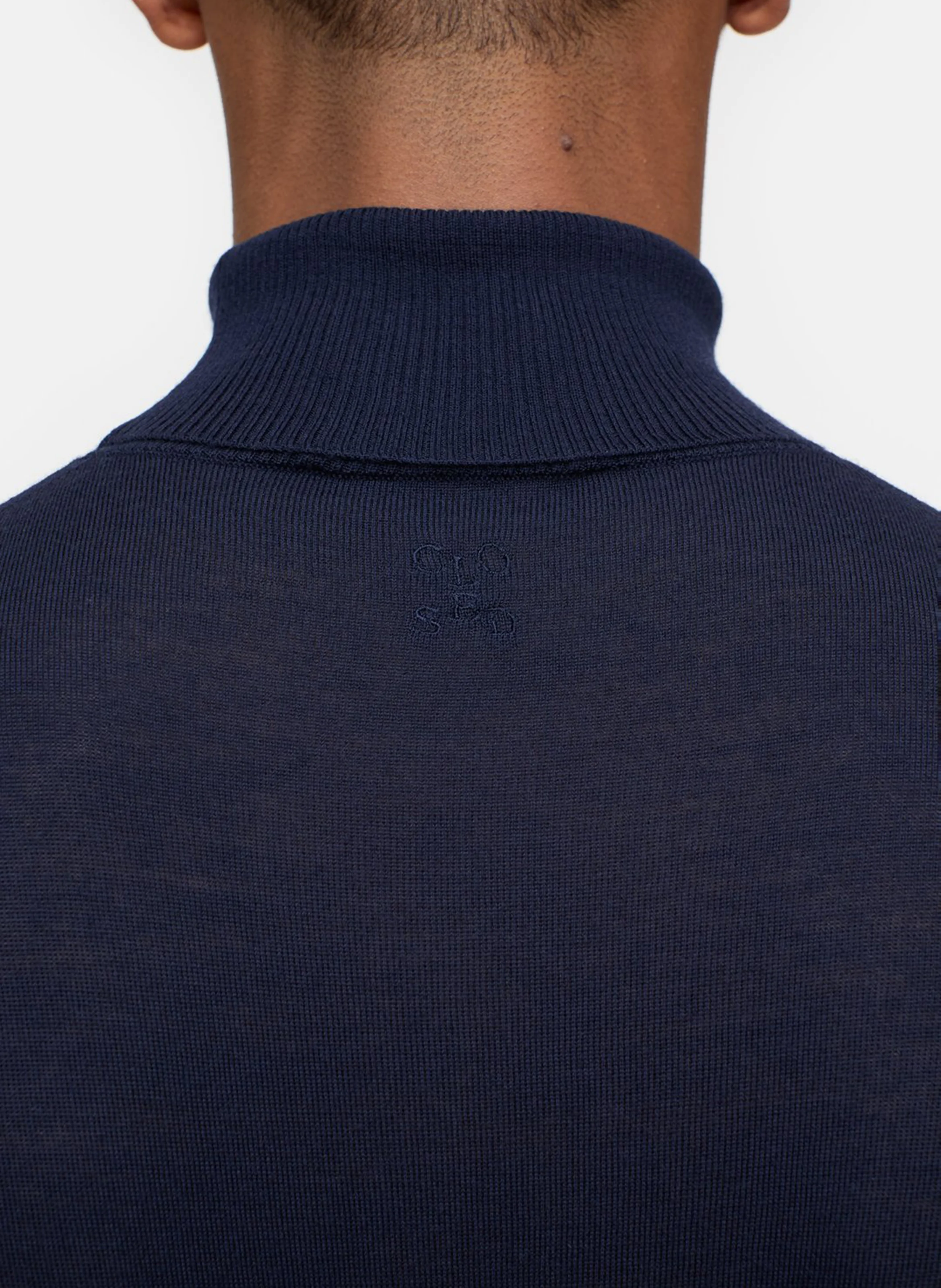 Pull à col roulé en laine| Bleu