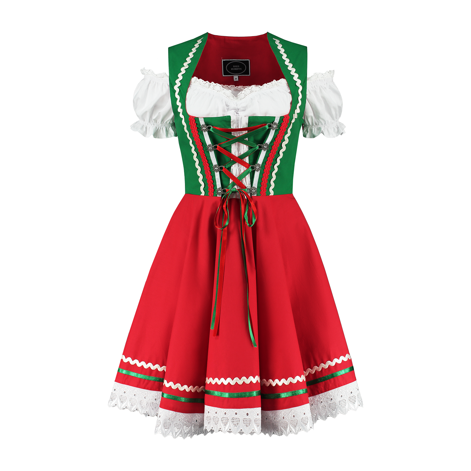 Oktoberfest Dirndl Jurk Oktoberfest Rood Groen Dames 2 Delig